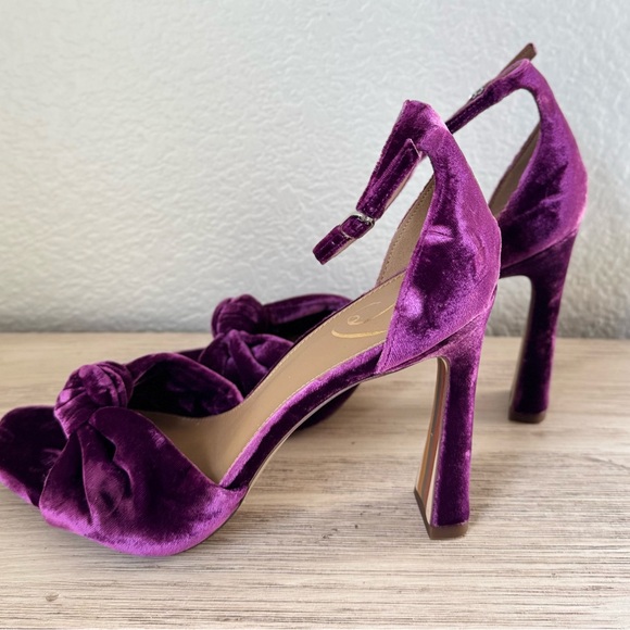 Sam Edelman Purple Velvet Heels. Size 8.5 - Picture 6 of 9
